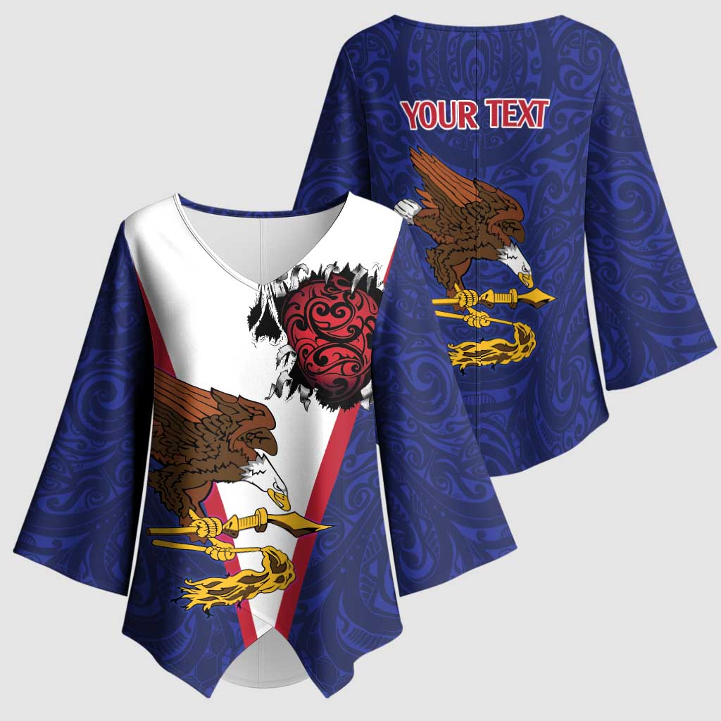 American Samoa Heart Tribal Personalized Kimono Sleeve Blouse Polynesian Patterns LT9 - Polynesian Pride