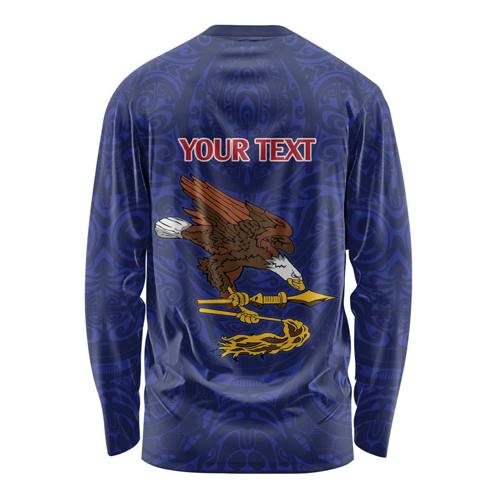 American Samoa Heart Tribal Personalized Long Sleeve Shirt Polynesian Patterns