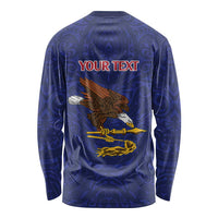 American Samoa Heart Tribal Personalized Long Sleeve Shirt Polynesian Patterns