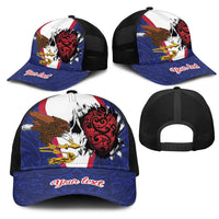 American Samoa Heart Tribal Personalized Mesh Trucker Cap Polynesian Patterns LT9 - Polynesian Pride