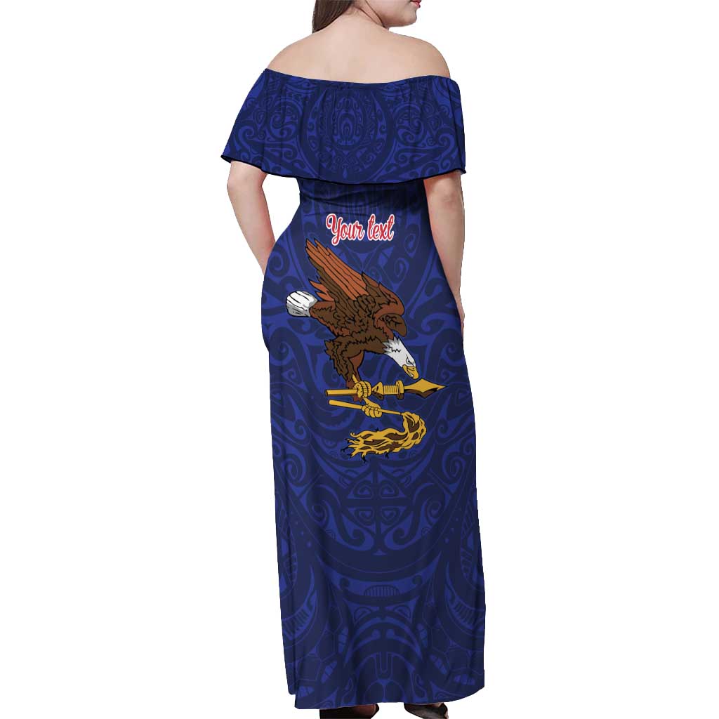 American Samoa Heart Tribal Personalized Off Shoulder Maxi Dress Polynesian Patterns LT9 - Polynesian Pride