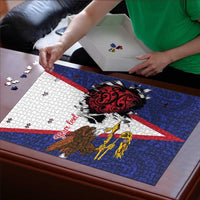 American Samoa Heart Tribal Personalized Puzzle Polynesian Patterns LT9 - Polynesian Pride