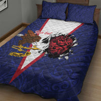 American Samoa Heart Tribal Personalized Quilt Bed Set Polynesian Patterns LT9 - Polynesian Pride