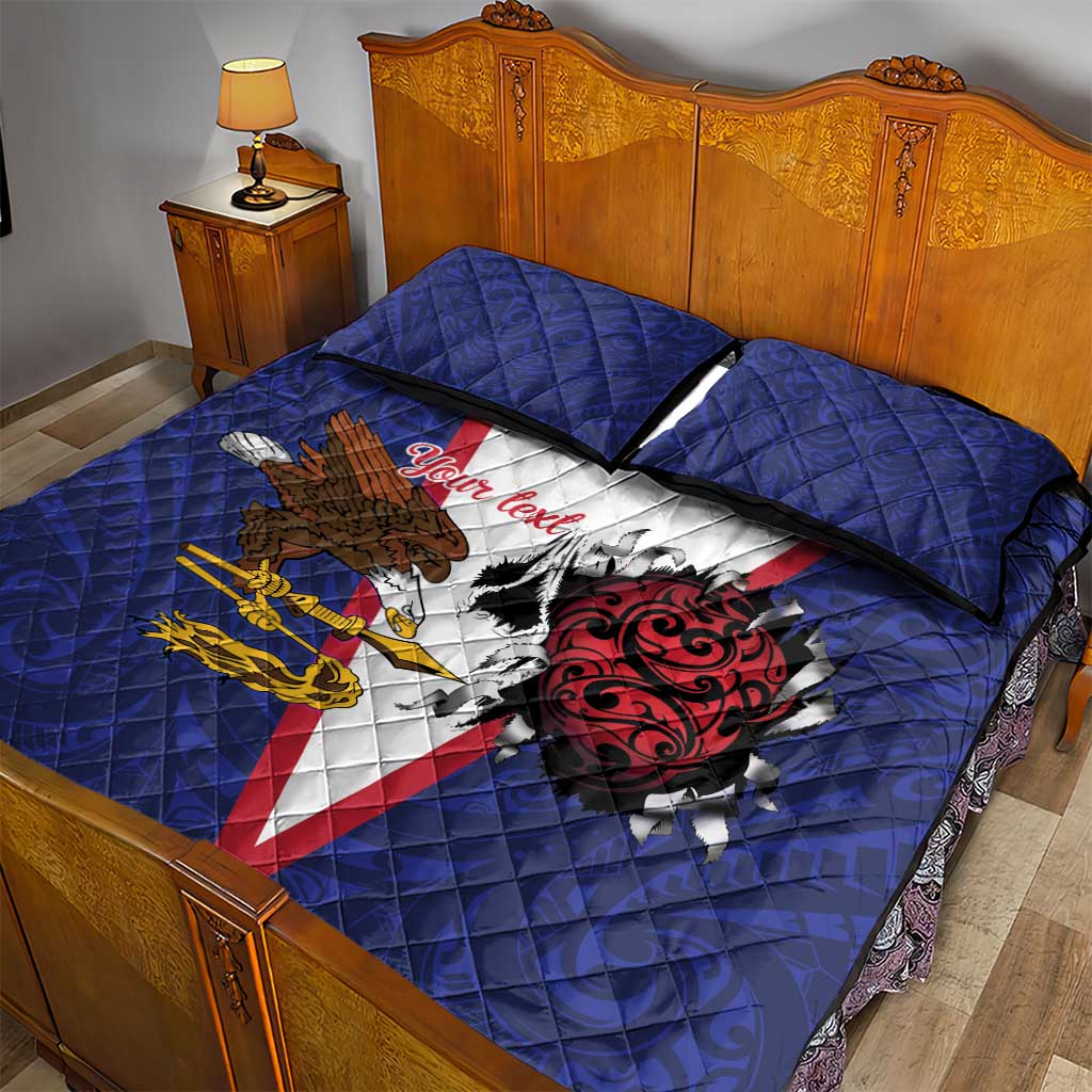 American Samoa Heart Tribal Personalized Quilt Bed Set Polynesian Patterns LT9 - Polynesian Pride