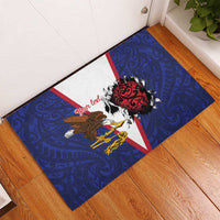 American Samoa Heart Tribal Personalized Rubber Doormat Polynesian Patterns LT9 - Polynesian Pride