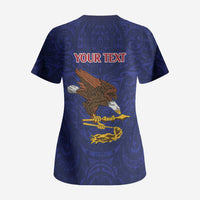 American Samoa Heart Tribal Personalized Scrub Top Polynesian Patterns
