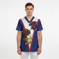 American Samoa Heart Tribal Personalized Scrub Top Polynesian Patterns