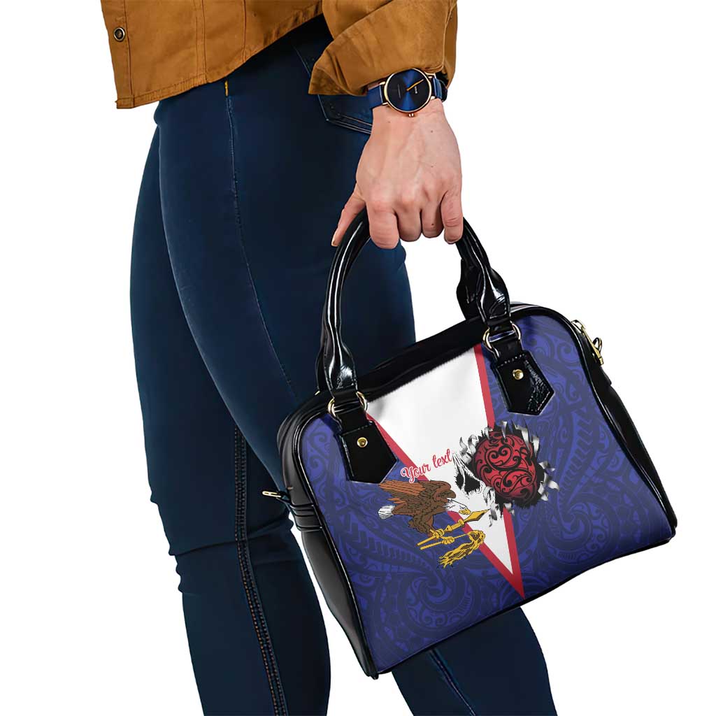 American Samoa Heart Tribal Personalized Shoulder Handbag Polynesian Patterns LT9 - Polynesian Pride