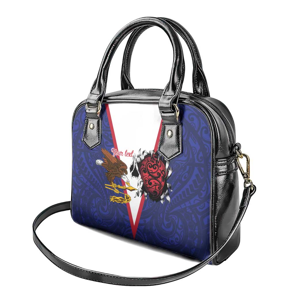 American Samoa Heart Tribal Personalized Shoulder Handbag Polynesian Patterns LT9 - Polynesian Pride