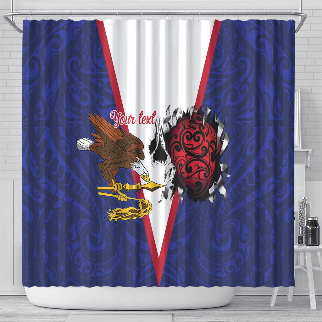 American Samoa Heart Tribal Personalized Shower Curtain Polynesian Patterns LT9 - Polynesian Pride