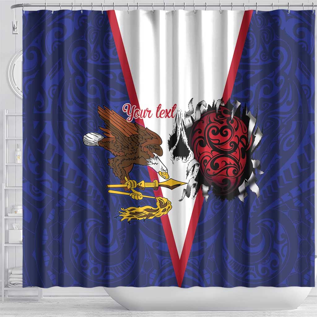 American Samoa Heart Tribal Personalized Shower Curtain Polynesian Patterns LT9 - Polynesian Pride