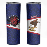 American Samoa Heart Tribal Personalized Skinny Tumbler Polynesian Patterns