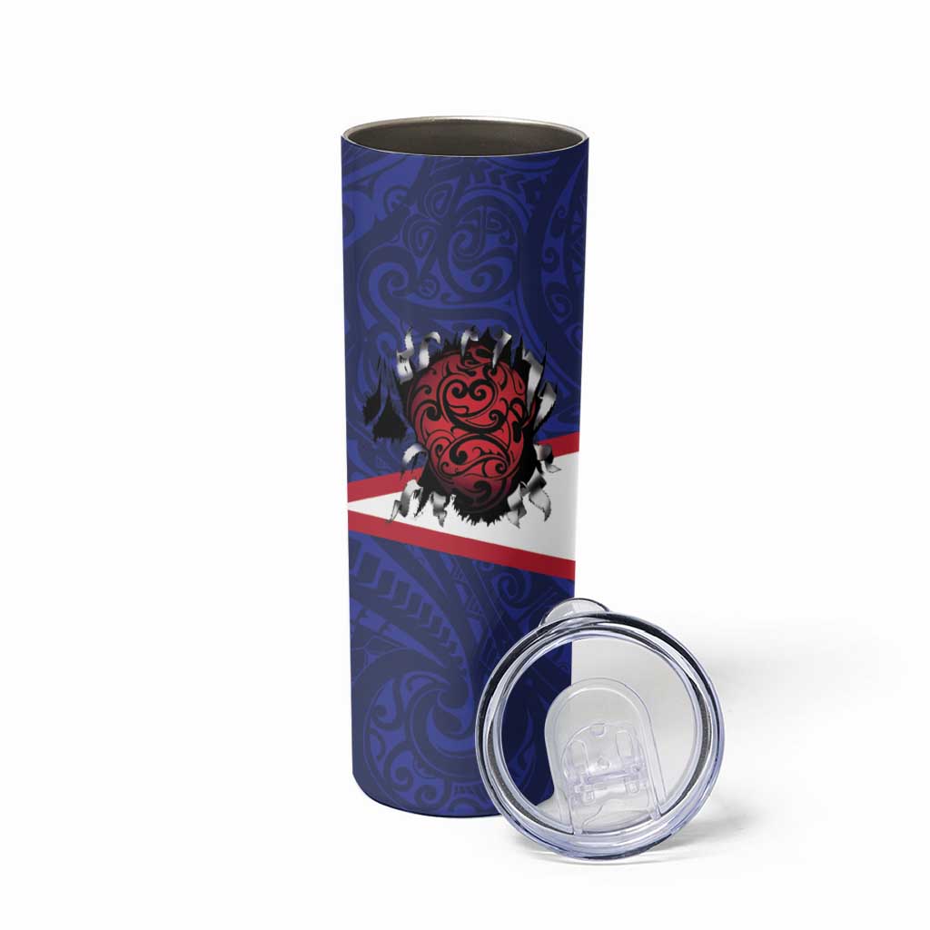 American Samoa Heart Tribal Personalized Skinny Tumbler Polynesian Patterns
