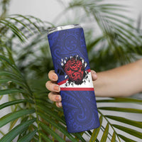American Samoa Heart Tribal Personalized Skinny Tumbler Polynesian Patterns