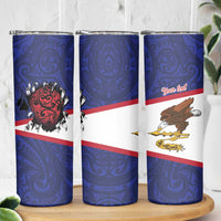 American Samoa Heart Tribal Personalized Skinny Tumbler Polynesian Patterns