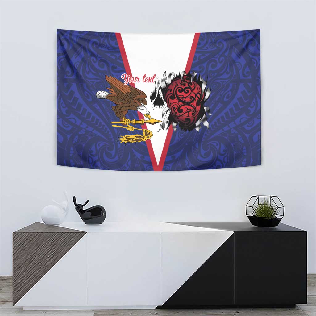 American Samoa Heart Tribal Personalized Tapestry Polynesian Patterns LT9 - Polynesian Pride