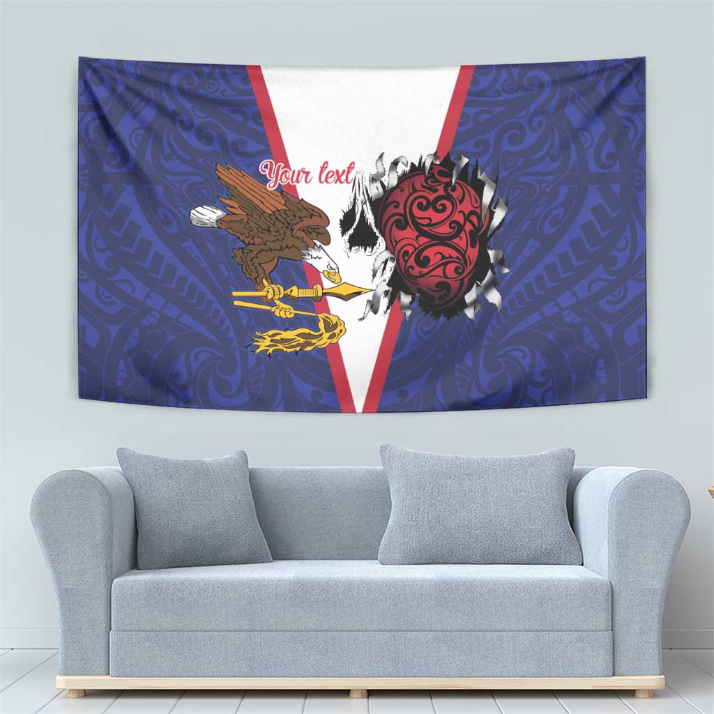 American Samoa Heart Tribal Personalized Tapestry Polynesian Patterns LT9 - Polynesian Pride
