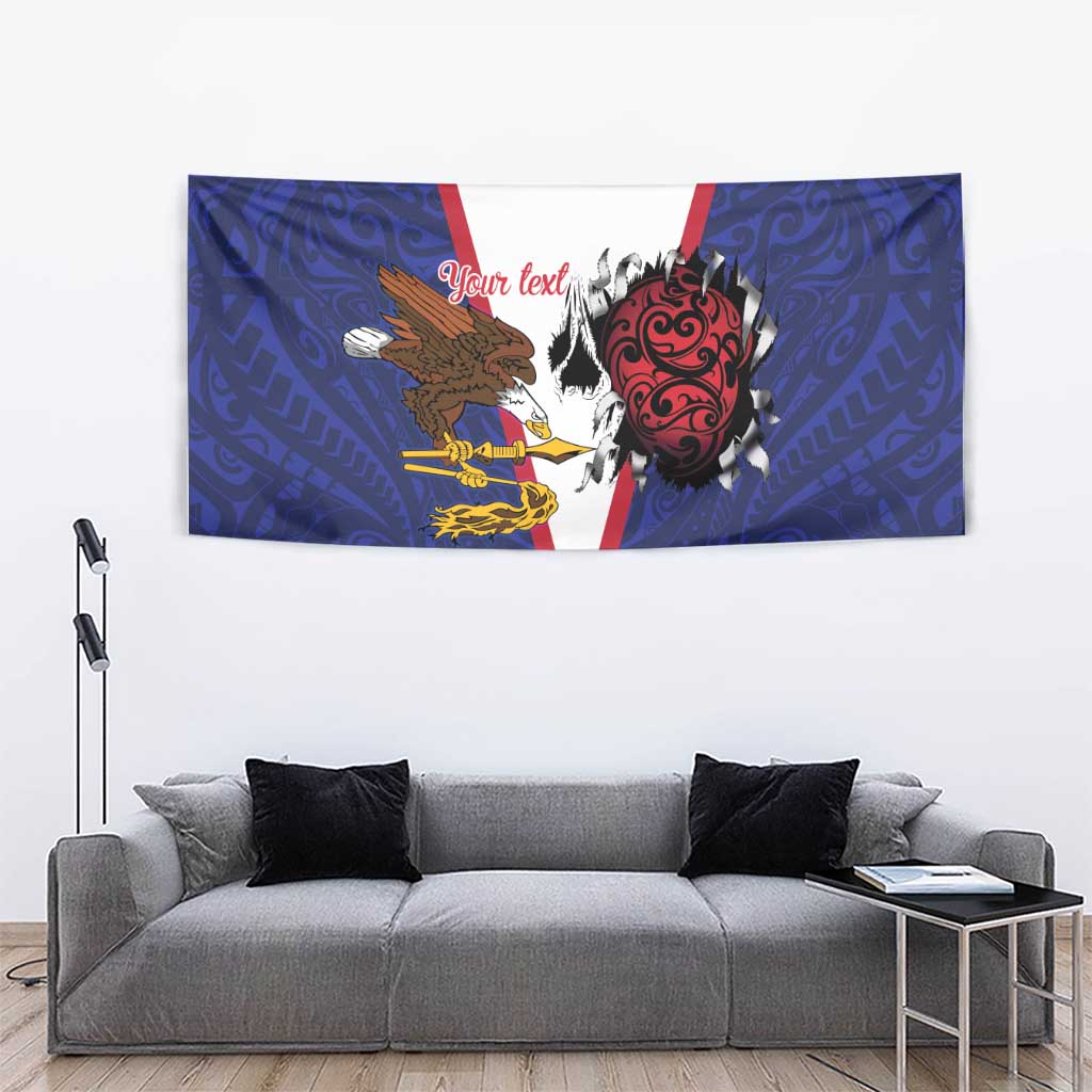 American Samoa Heart Tribal Personalized Tapestry Polynesian Patterns LT9 - Polynesian Pride