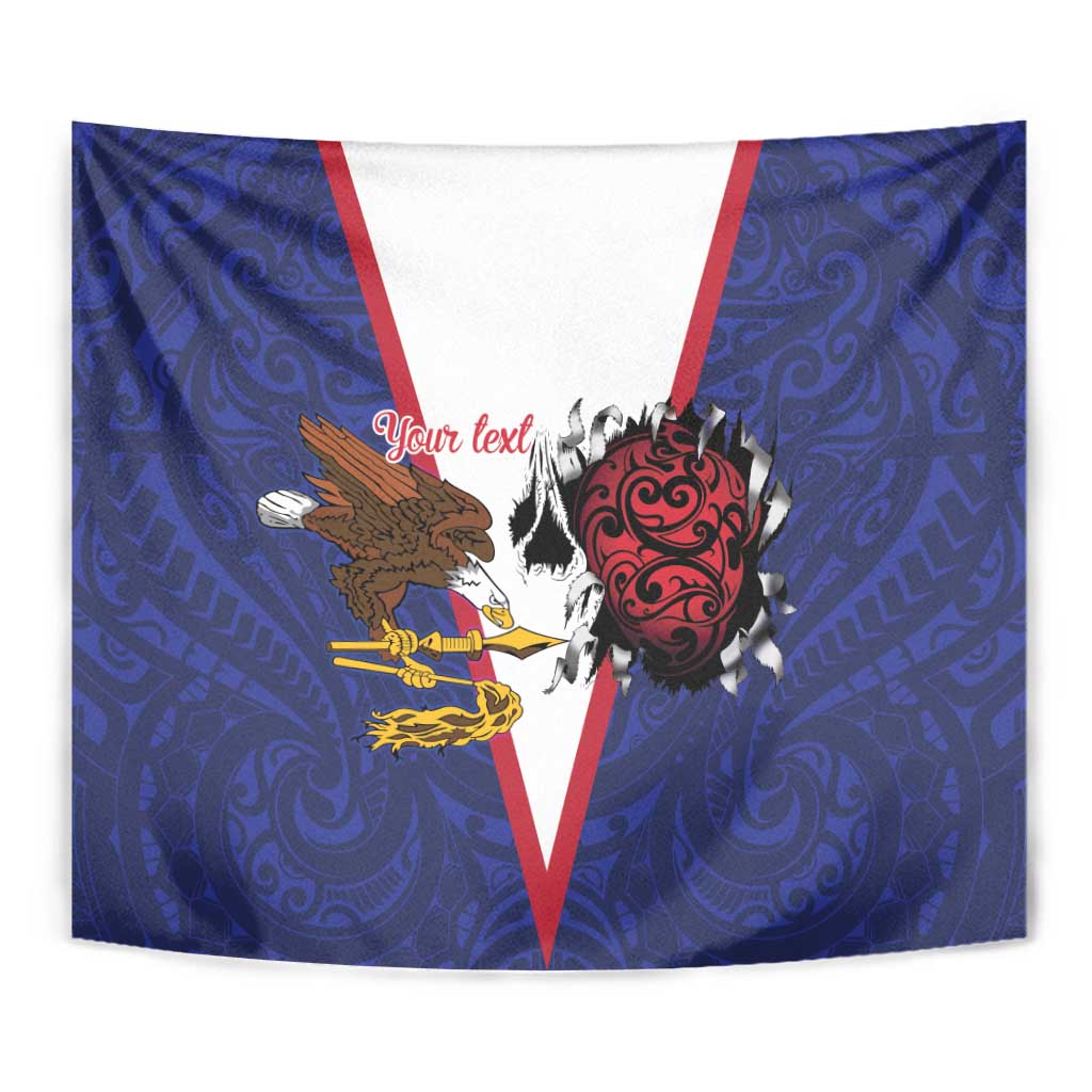 American Samoa Heart Tribal Personalized Tapestry Polynesian Patterns LT9 - Polynesian Pride