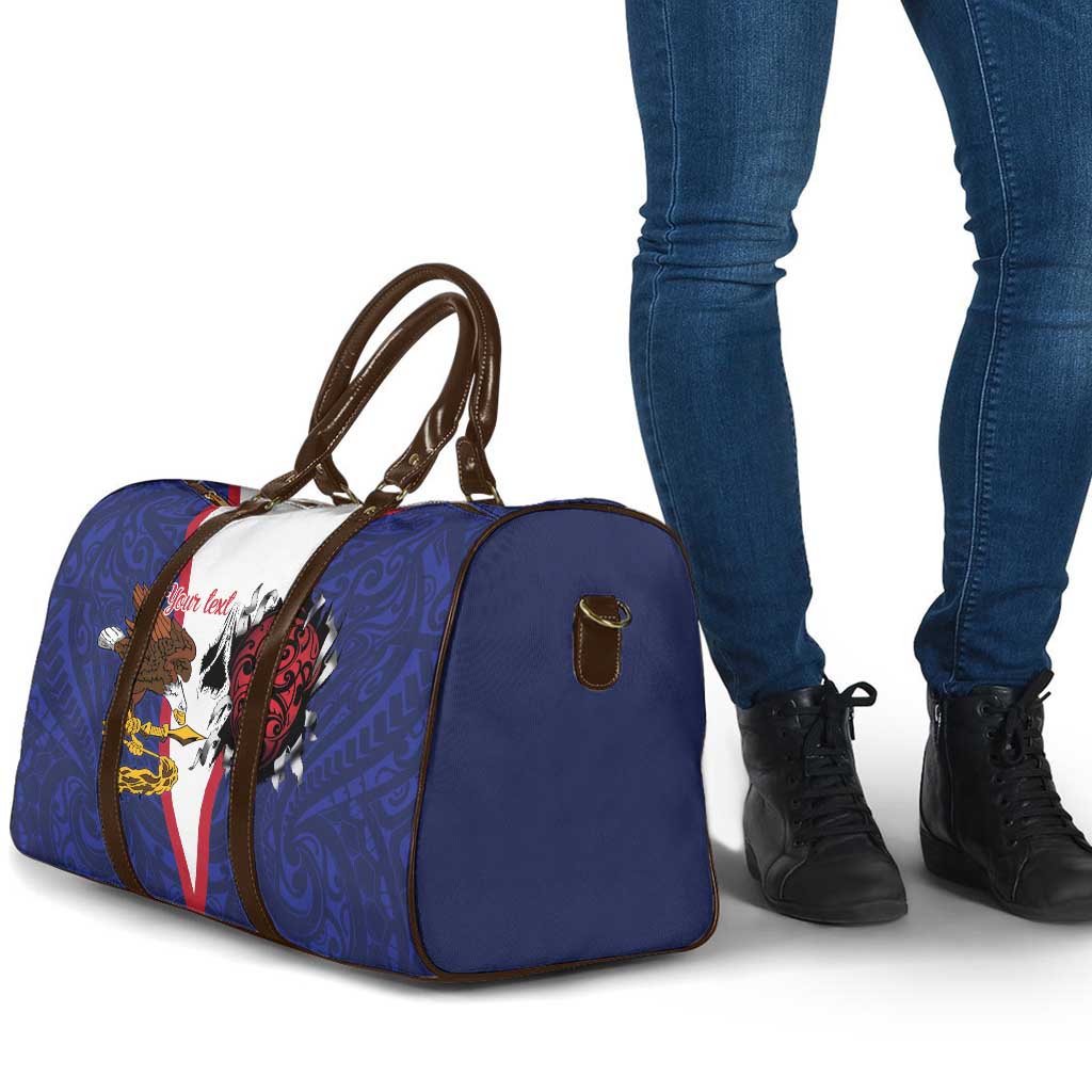 American Samoa Heart Tribal Personalized Travel Bag Polynesian Patterns LT9 - Polynesian Pride
