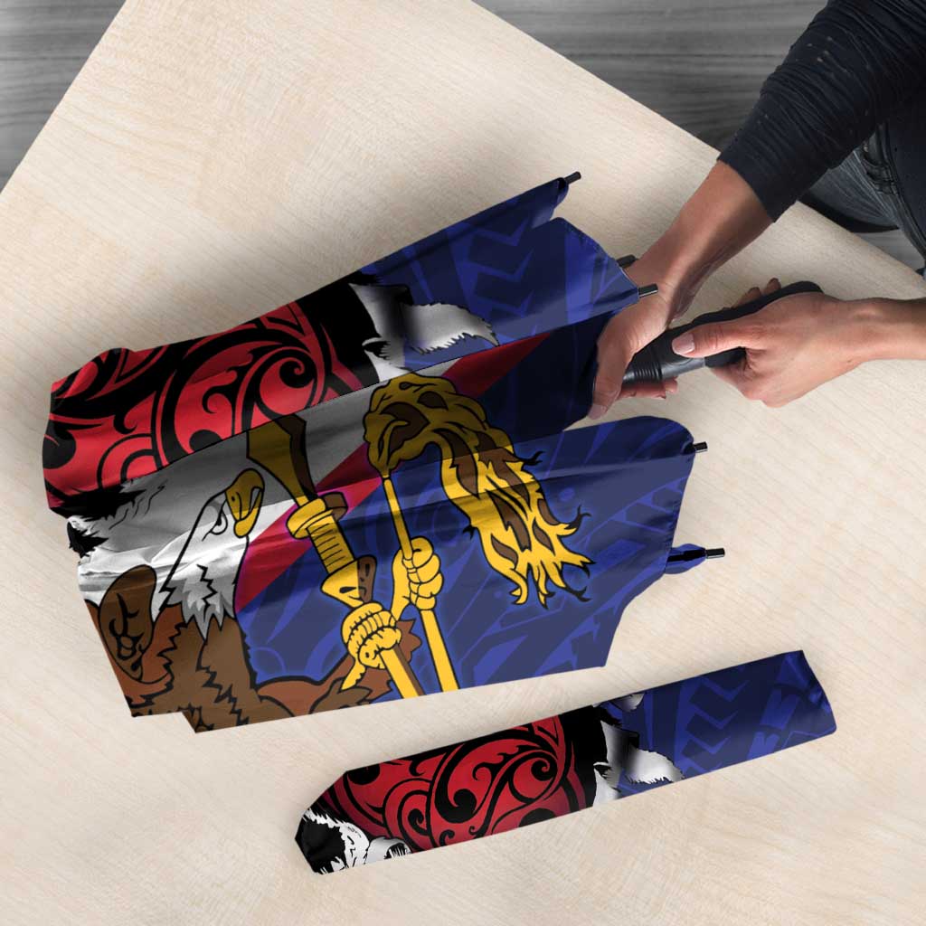 American Samoa Heart Tribal Personalized Umbrella Polynesian Patterns LT9 - Polynesian Pride