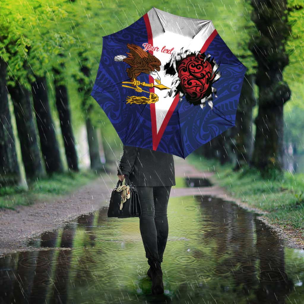 American Samoa Heart Tribal Personalized Umbrella Polynesian Patterns LT9 - Polynesian Pride