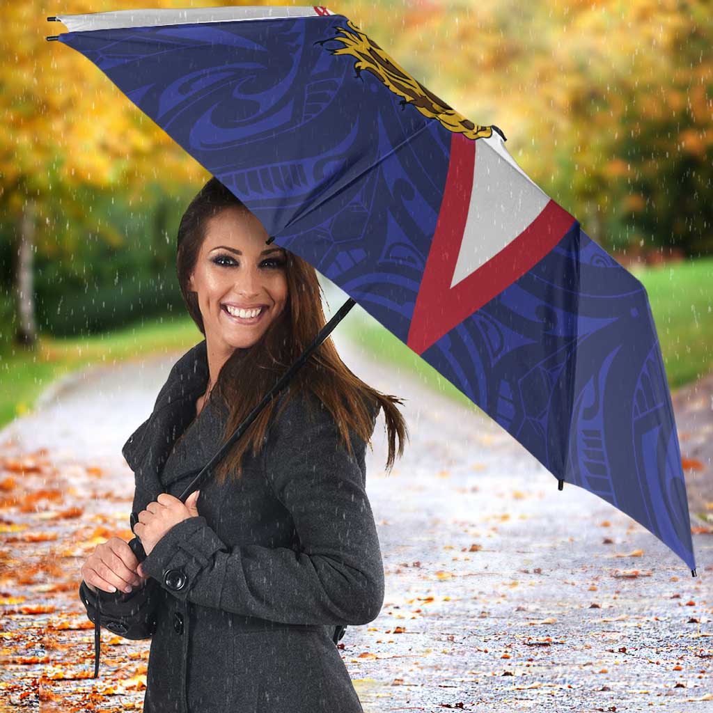 American Samoa Heart Tribal Personalized Umbrella Polynesian Patterns LT9 - Polynesian Pride