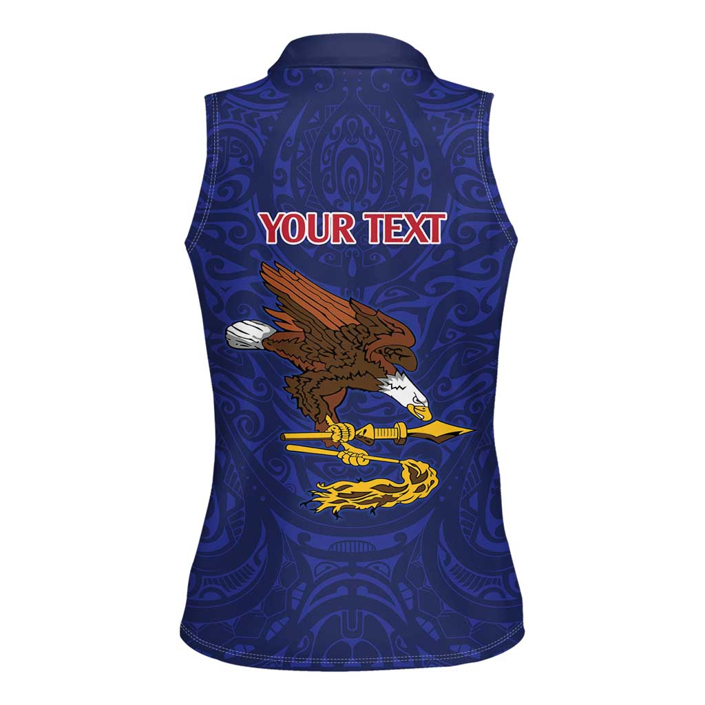 American Samoa Heart Tribal Personalized Women Sleeveless Polo Shirt Polynesian Patterns LT9 - Polynesian Pride