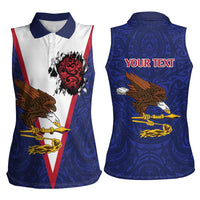 American Samoa Heart Tribal Personalized Women Sleeveless Polo Shirt Polynesian Patterns LT9 - Polynesian Pride