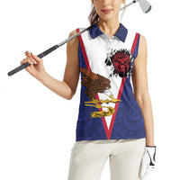 American Samoa Heart Tribal Personalized Women Sleeveless Polo Shirt Polynesian Patterns LT9 - Polynesian Pride