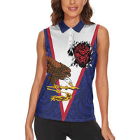 American Samoa Heart Tribal Personalized Women Sleeveless Polo Shirt Polynesian Patterns LT9 - Polynesian Pride