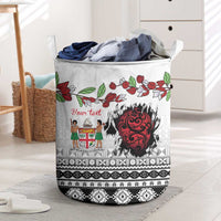 Fiji Heart Tribal Personalised Laundry Basket Polynesian Patterns LT9 White - Polynesian Pride
