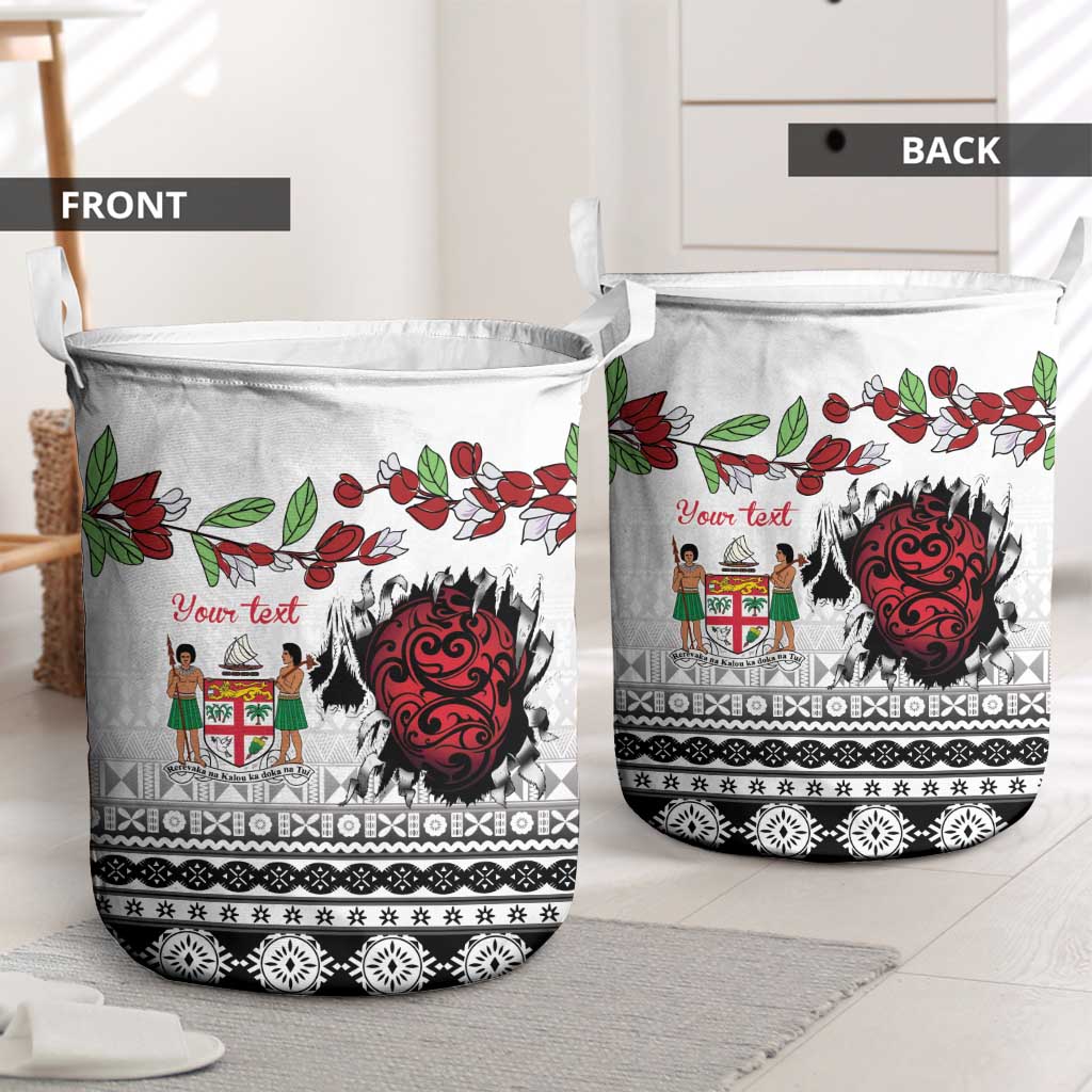 Fiji Heart Tribal Personalised Laundry Basket Polynesian Patterns LT9 - Polynesian Pride