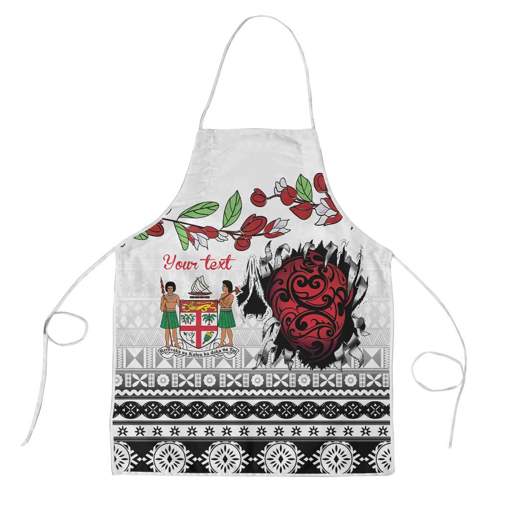 Fiji Heart Tribal Personalised Apron Polynesian Patterns LT9 White - Polynesian Pride