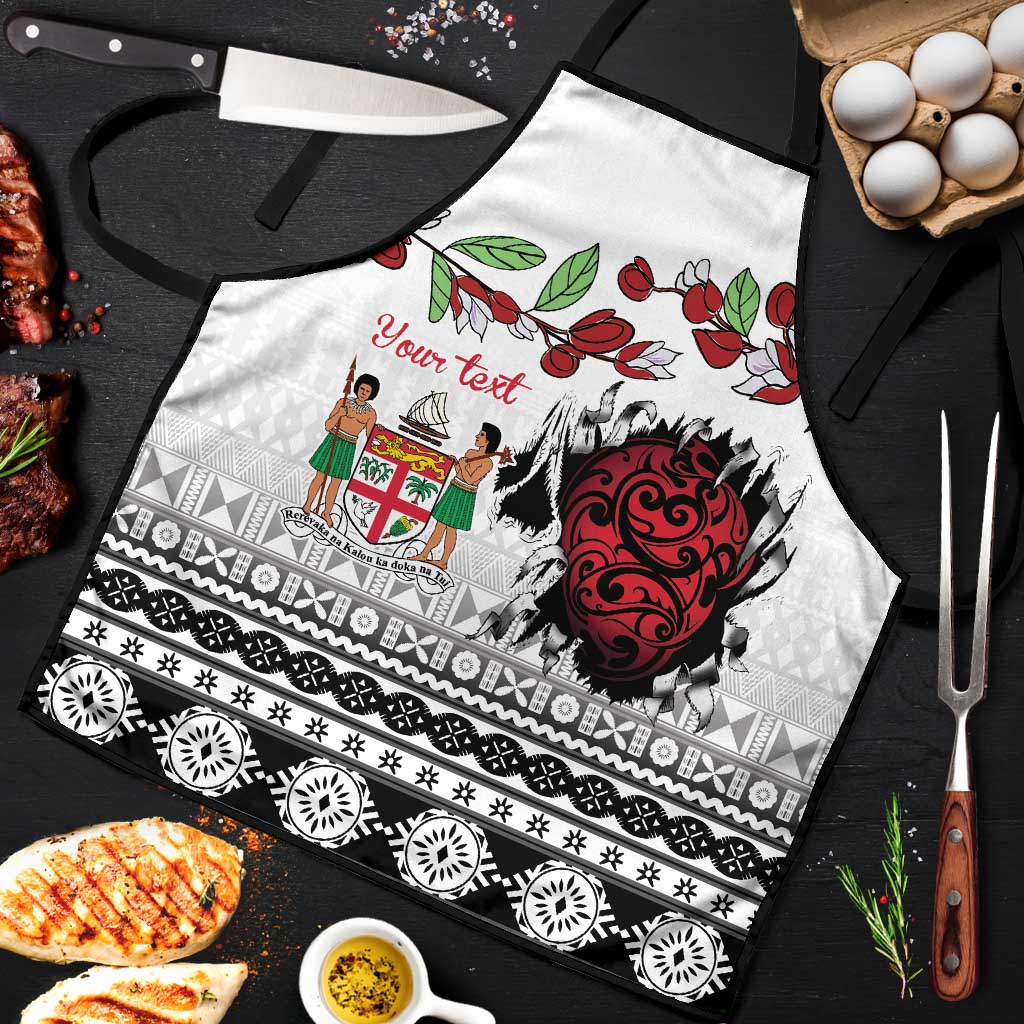Fiji Heart Tribal Personalised Apron Polynesian Patterns LT9 White - Polynesian Pride