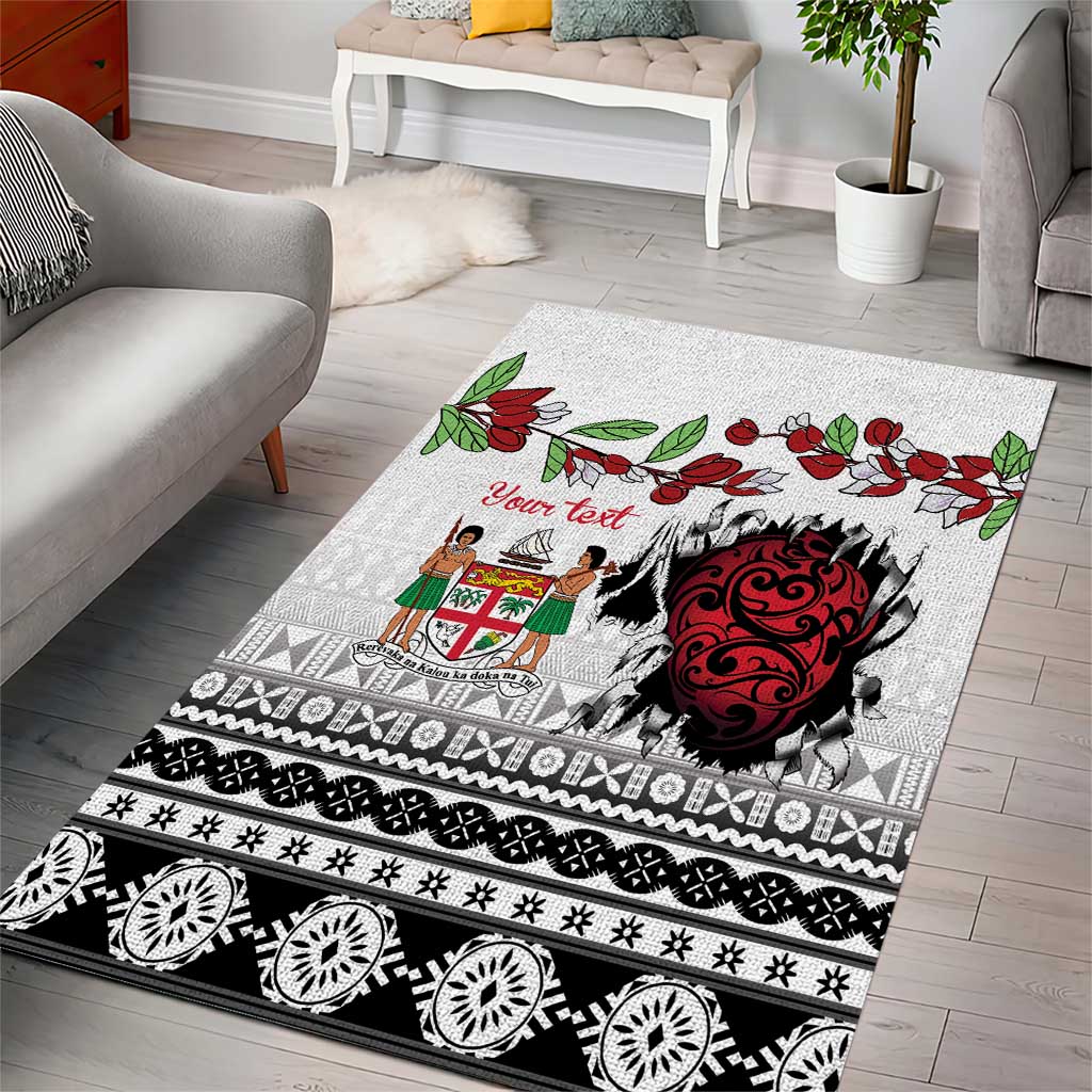 Fiji Heart Tribal Personalised Area Rug Polynesian Patterns LT9 - Polynesian Pride