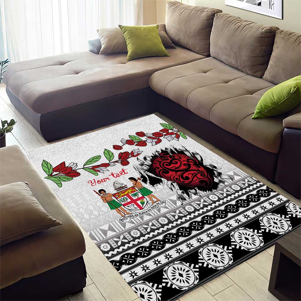 Fiji Heart Tribal Personalised Area Rug Polynesian Patterns LT9 - Polynesian Pride