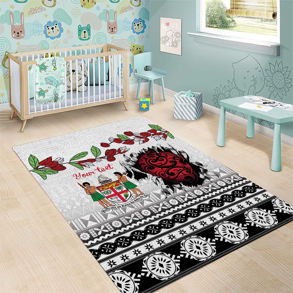 Fiji Heart Tribal Personalised Area Rug Polynesian Patterns LT9 - Polynesian Pride