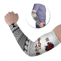Fiji Heart Tribal Personalised Arm Sleeves Polynesian Patterns LT9 Set of 2 White - Polynesian Pride
