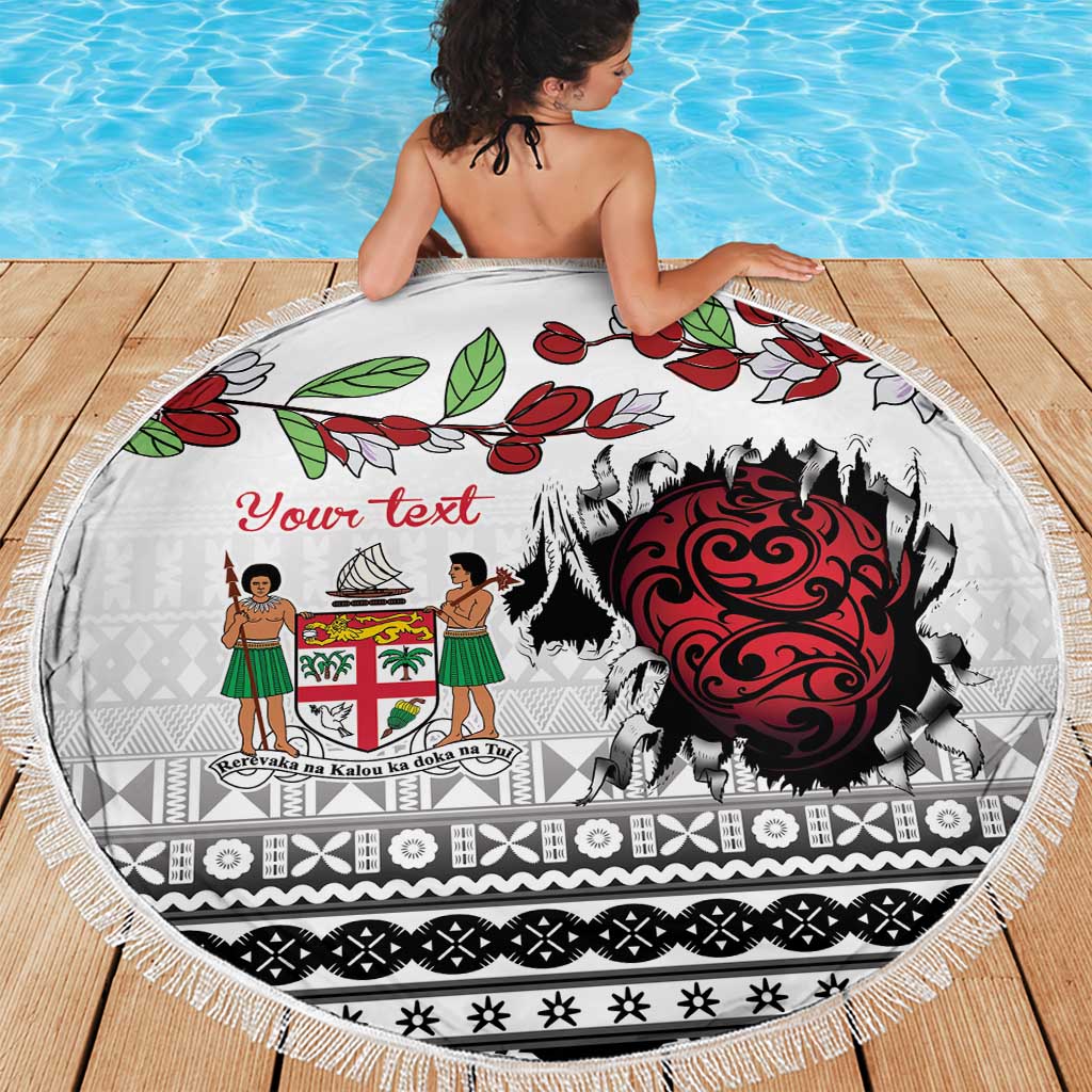 Fiji Heart Tribal Personalised Beach Blanket Polynesian Patterns LT9 - Polynesian Pride