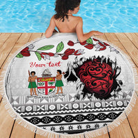 Fiji Heart Tribal Personalised Beach Blanket Polynesian Patterns LT9 - Polynesian Pride