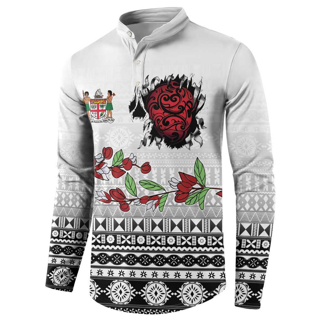 Fiji Heart Tribal Personalised Button Sweatshirt Polynesian Patterns LT9 - Polynesian Pride