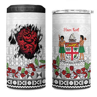 Fiji Heart Tribal Personalised 4 in 1 Can Cooler Tumbler Polynesian Patterns LT9 One Size: 16 oz White - Polynesian Pride