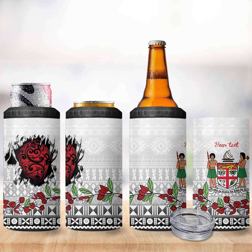 Fiji Heart Tribal Personalised 4 in 1 Can Cooler Tumbler Polynesian Patterns LT9 - Polynesian Pride