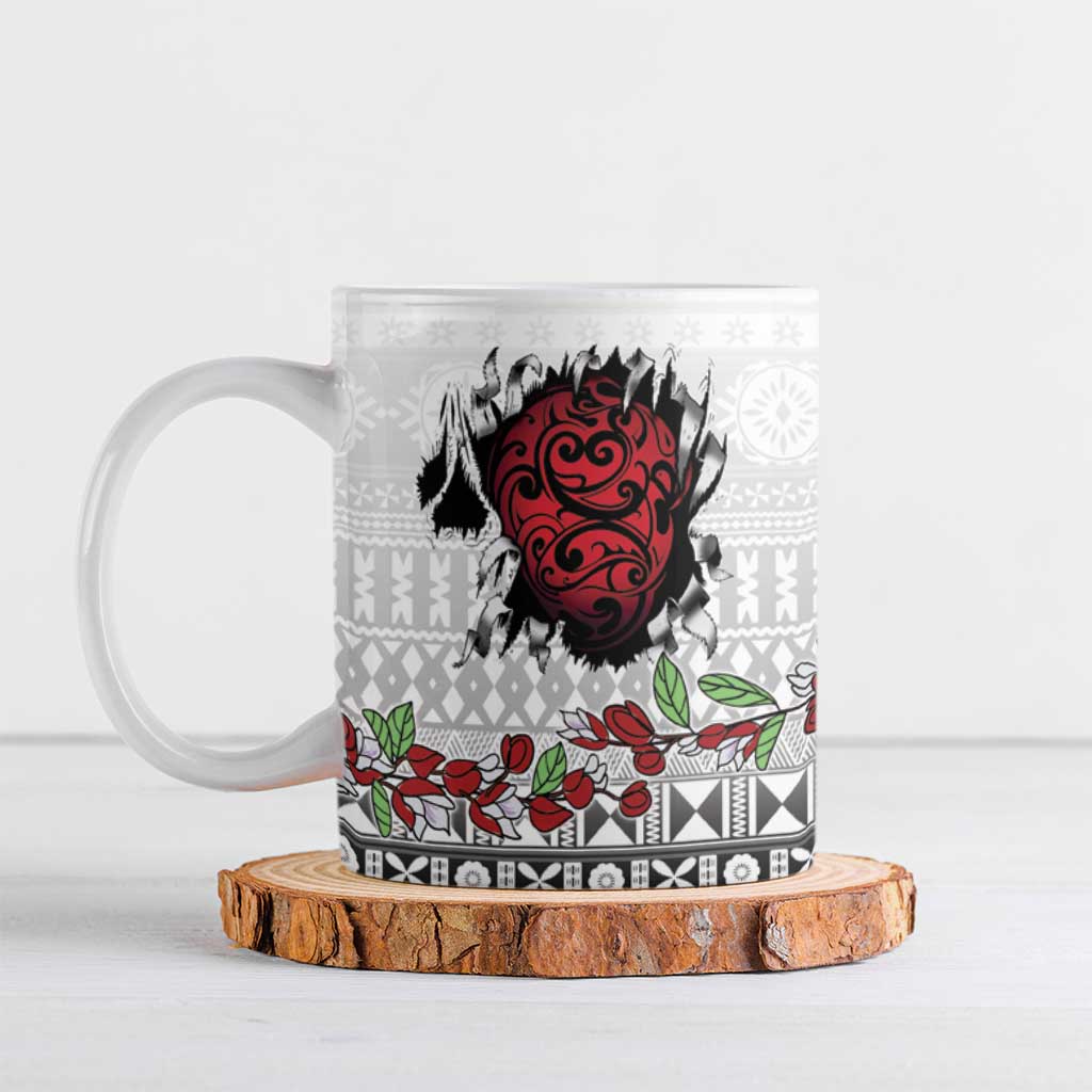 Fiji Heart Tribal Personalised Ceramic Mug Polynesian Patterns LT9 White - Polynesian Pride