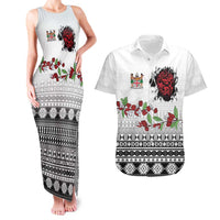 Fiji Heart Tribal Personalised Couples Matching Tank Maxi Dress and Hawaiian Shirt Polynesian Patterns LT9 White - Polynesian Pride