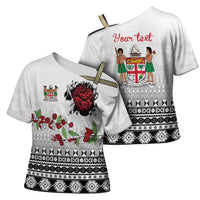 Fiji Heart Tribal Personalised Cross Shoulder Shirt Polynesian Patterns LT9 - Polynesian Pride