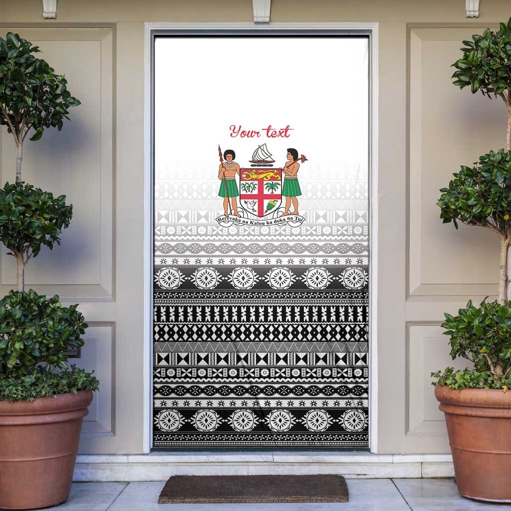 Fiji Heart Tribal Personalised Door Cover Polynesian Patterns LT9 White - Polynesian Pride
