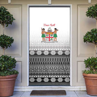 Fiji Heart Tribal Personalised Door Cover Polynesian Patterns LT9 White - Polynesian Pride