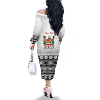 Fiji Heart Tribal Personalised Family Matching Off The Shoulder Long Sleeve Dress and Hawaiian Shirt Polynesian Patterns